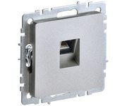 Розетка компьютерная СП RJ45 кат.5E BRITE РК10-БрА алюм. IEK BR-K10-1-K47
