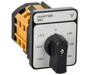 Переключатель кулачковый стандартная черная рукоятка 10А схема 66 MASTER IEK