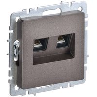 BRITE Розетка компьютерная двойная RJ45 кат.6 РК11-2-БрТБ темная бронза IEK