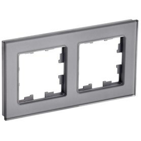 Рамка 2-м BRITE РУ-2-2-БрСе стекло сер. IEK BR-M22-G-K03 в Рамка декоративная для электроустановочных устройств от IEK ( ИЭК ) в интернет магазине ЭлектроОм электротовары BR-M22-G-K03 BR-M22-G-K03 IEK ( ИЭК )