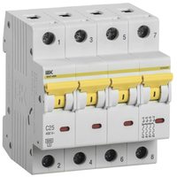 KARAT Автоматический выключатель ВА47-60M 4P C 25А 6кА IEK