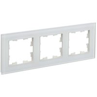 BRITE Рамка 3-местная РУ-3-2-Бр стекло белый матовый IEK