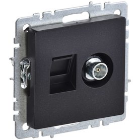 Розетка компьютерная + телевизионная 2-м Brite РТВ/РК12-БрЧ RJ45 кат.5E + TV черн. IEK BR-AK20-1-K02 в Разъем антенны от IEK ( ИЭК ) в интернет магазине ЭлектроОм электротовары BR-AK20-1-K02 BR-AK20-1-K02 IEK ( ИЭК )
