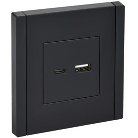 FORTE&PIANO Розетка USB A+C 18Вт FP151 черный IEK в Розетка от IEK ( ИЭК ) в интернет магазине ЭлектроОм электротовары FP-U22-018-K02 FP-U22-018-K02 IEK ( ИЭК )