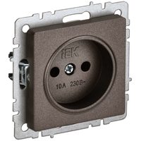 BRITE Розетка 1-местная без заземления без защитных шторок 10А РС10-1-0-БрТБ темная бронза IEK