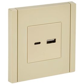 FORTE&PIANO Розетка USB A+C 18Вт FP451 ваниль IEK в Розетка от IEK ( ИЭК ) в интернет магазине ЭлектроОм электротовары FP-U22-018-K10 FP-U22-018-K10 IEK ( ИЭК )
