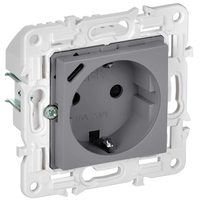 SKANDY Розетка с заземлением с защитными шторками 16А с USB C 18Вт SK-R17Gr серый IEK