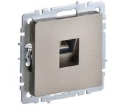 Розетка компьютерная СП RJ45 кат.5E BRITE РК10-БрШ шампань IEK BR-K10-1-K37