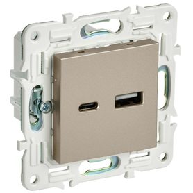 SKANDY Розетка USB A+C 18Вт SK-R13Sh шампань IEK в Розетка от IEK ( ИЭК ) в интернет магазине ЭлектроОм электротовары SK-U22-018-K37 SK-U22-018-K37 IEK ( ИЭК )