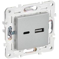SKANDY Розетка USB A+C 3,1А SK-R14S серебряный IEK