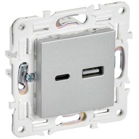 SKANDY Розетка USB A+C 3,1А SK-R14S серебряный IEK в Розетка от IEK ( ИЭК ) в интернет магазине ЭлектроОм электротовары SK-U22-D31-K23 SK-U22-D31-K23 IEK ( ИЭК )