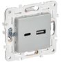SKANDY Розетка USB A+C 3,1А SK-R14S серебряный IEK в Розетка от IEK ( ИЭК ) в интернет магазине ЭлектроОм электротовары 1 SK-U22-D31-K23 SK-U22-D31-K23 IEK ( ИЭК ) 1