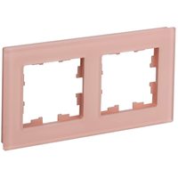 BRITE Рамка 2-местная РУ-2-2-БрП стекло персиковый матовый IEK