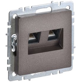 BRITE Розетка компьютерная двойная RJ45 кат.5E РК10-2-БрТБ темная бронза IEK в Выключатели клавишные, переключатели от IEK ( ИЭК ) в интернет магазине ЭлектроОм электротовары BR-K20-1-K45 BR-K20-1-K45 IEK ( ИЭК )