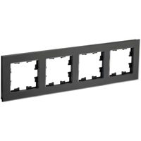 BRITE Рамка 4-местная РУ-4-2-Бр стекло черный матовый IEK