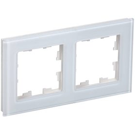 Рамка 2-м BRITE РУ-2-2-БрБ стекло бел. IEK BR-M22-G-K01 в Рамка декоративная для электроустановочных устройств от IEK ( ИЭК ) в интернет магазине ЭлектроОм электротовары BR-M22-G-K01 BR-M22-G-K01 IEK ( ИЭК )