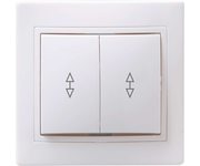 KVARTA Выключатель 2-клавишный проходной 10А ВСп10-2-0-КБ белый IEK