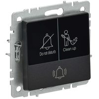 BRITE Кнопка звонка с индикацией для отелей 10А ВС10-1-9-БрЧ черный IEK