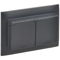 SKANDY Розетка 2-местная и крышкой 16А в сборе IP44 SK-R12T титан IEK