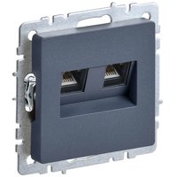 BRITE Розетка компьютерная двойная RJ45 кат.6 РК11-2-БрМ маренго IEK