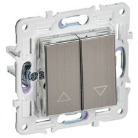 SKANDY Выключатель жалюзи 10А SK-V12N металл никель IEK
