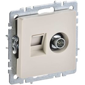 Розетка компьютерная + телевизионная 2-м Brite РТВ/РК12-БрКр RJ45 кат.5E + TV беж. IEK BR-AK20-1-K10 в Разъем антенны от IEK ( ИЭК ) в интернет магазине ЭлектроОм электротовары BR-AK20-1-K10 BR-AK20-1-K10 IEK ( ИЭК )