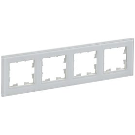 Рамка 4-м BRITE РУ-4-2-БрБ стекло бел. IEK BR-M42-G-K01 в Рамка декоративная для электроустановочных устройств от IEK ( ИЭК ) в интернет магазине ЭлектроОм электротовары BR-M42-G-K01 BR-M42-G-K01 IEK ( ИЭК )