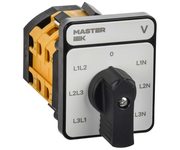 Переключатель кулачковый стандартная черная рукоятка 16А схема 66 MASTER IEK