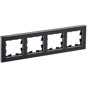 Рамка 4-м BRITE РУ-4-1-БрЧ металл черн. IEK BR-M42-M-K02 в Рамка декоративная для электроустановочных устройств от IEK ( ИЭК ) в интернет магазине ЭлектроОм электротовары BR-M42-M-K02 BR-M42-M-K02 IEK ( ИЭК )