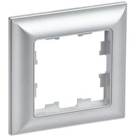BRITE Рамка 1-местная РУ-1-Бр алюминий/алюминий IEK