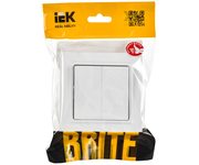 BRITE Выключатель 2-клавишный 10А в сборе ВСР10-2-0-БрАБ арктический белый IEK