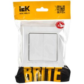 BRITE Выключатель 2-клавишный 10А в сборе ВСР10-2-0-БрАБ арктический белый IEK в Выключатели клавишные, переключатели от IEK ( ИЭК ) в интернет магазине ЭлектроОм электротовары BR-V20-0-10-K91-F BR-V20-0-10-K91-F IEK ( ИЭК )
