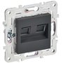 SKANDY Розетка компьютерная двойная RJ45 кат.5E SK-K03T титан IEK в Розетка от IEK ( ИЭК ) в интернет магазине ЭлектроОм электротовары 3 SK-K20-1-K48 SK-K20-1-K48 IEK ( ИЭК ) 3