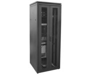 ITK LINEA N Шкаф напольный 45U 600х1000мм укомплектованный дверь передняя перфорированная задняя распашная перфорированная черный RAL9005