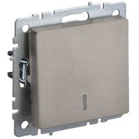 BRITE Выключатель 1-клавишный проходной с индикацией 10А ВС10-1-7-БрШ шампань IEK