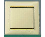 Pамка 1 пост слоновая кость/золото Valena