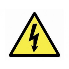 Предупреждающий знак Опасное напряжение треугольник, 50 мм, желтый 