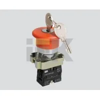 Кнопка LAY5-BS142 Грибок с ключом красн. 1з+1р IEK BBG50-LAY5-K04