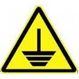Предупреждающий знак Заземление треугольник, 25 мм, желтый