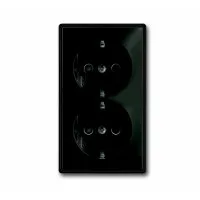 Розетка 2х2Р+Е 16А со шторками шато черный Basic 55 