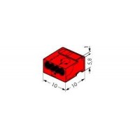 Клемма компактная 4х(0,6-0,8)мм2, красная