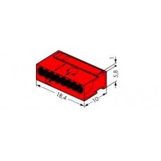 Клемма компактная 8х(0,6-0,8)мм2, красная