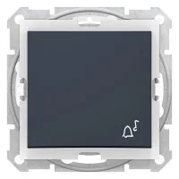 Выключатель кнопочный СП Sedna звонок IP44 графит SchE