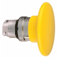 Головка жёлтой грибовидной кнопки 22 мм диаметр 60 мм с возвратом