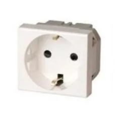 Розетка 1-м СП 2мод. Viva 16А IP20 2Р+Е с заземл. защ. шторки бел. DKC 45005
