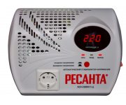 Стабилизатор напряжения АСН-500 Н/1-Ц 1ф 0.5кВт настен. с розеткой IP20 релейный Ресанта 63/6/9