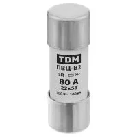 Плавкая вставка ПВЦ-B2 22х58 aR (быстродействующая) 80А TDM