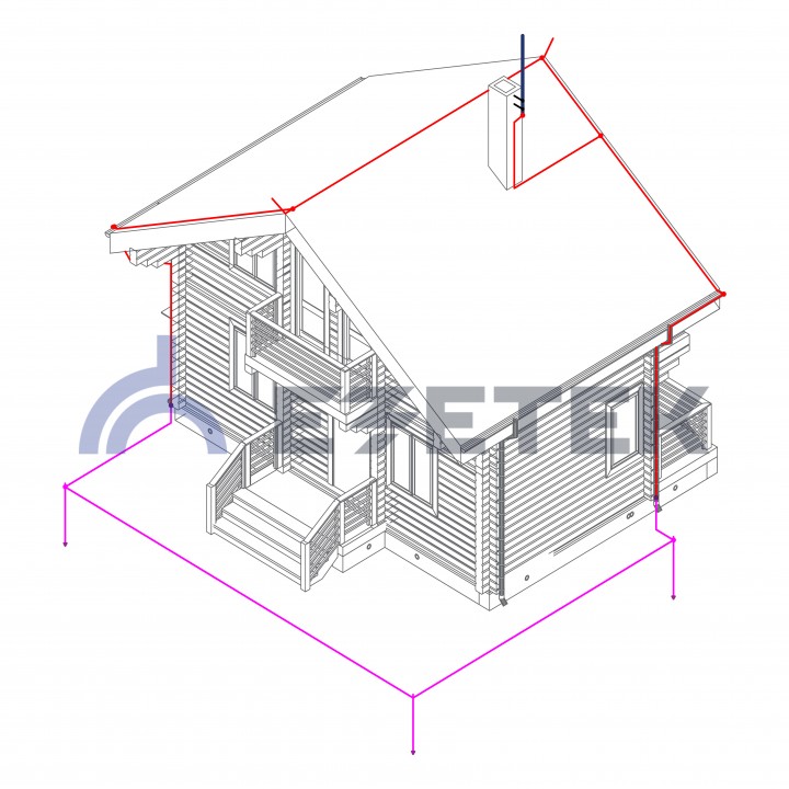 Купить  молниезащиты частного дома MZ – 8 Б для бетонного .