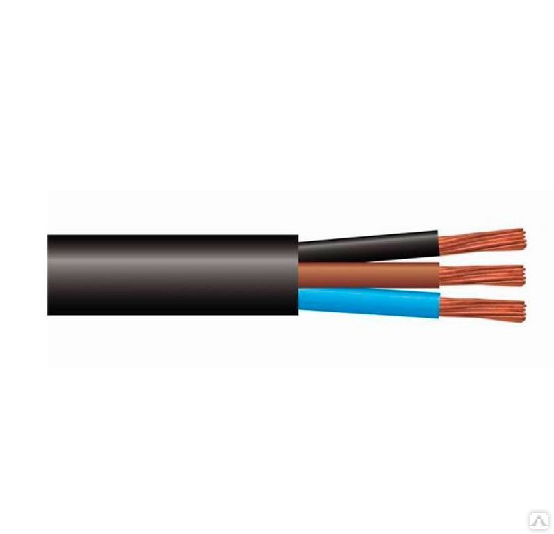 Купить кабель силовой 3х2.5 кв.мм медный гибкий с резиновой изоляцией .