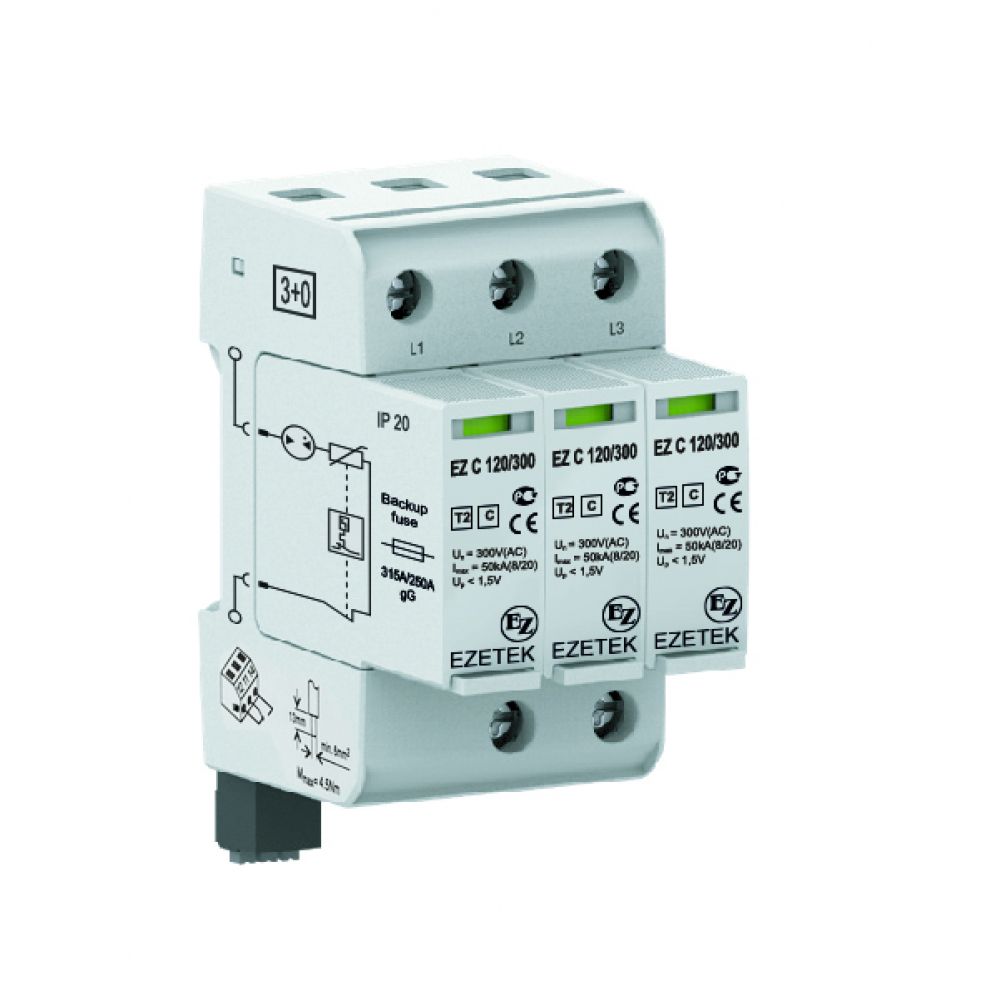 Узип ii. УЗИП I+II EZETEK. УЗИП EZETEK ZRS. Коммутационные перенапряжения. Разрядник 3 фазы.
